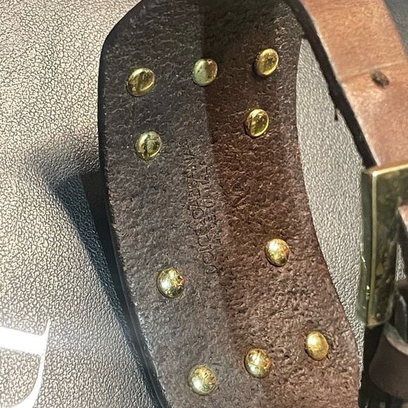 Dolce & Gabbana Brown Leather Wide adjustable buckle bracelet with COA - Picture 3 of 5